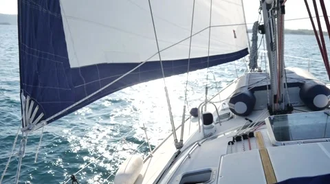 Sailing boat on adriatic Stock Footage 58289110