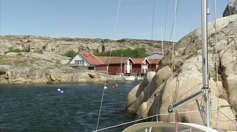 A sailing-boat by a cliff Video stock 11287692