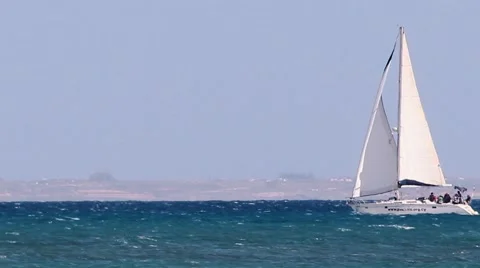 Sailing boat crossing from the left Stock-Footage 48766032