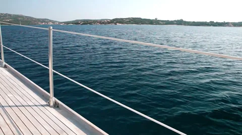 Sailing boat deck diagonal Stock Footage 30450960