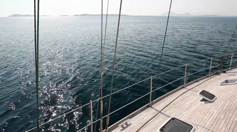 Sailing boat deck from the top Stock Footage 30450756