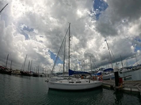 Sailing boat in the dock Stock Photos