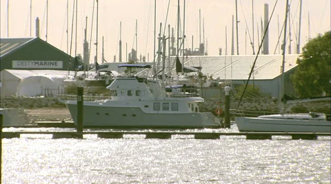 Sailing boat in harbour Stock Footage 37620589