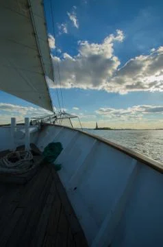 Sailing boat on the Hudson Stock Photos