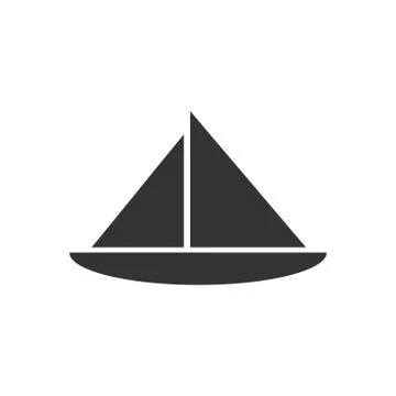 Sailing boat icon flat Stock Illustration