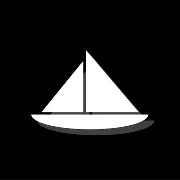 Sailing boat icon flat Stock Illustration