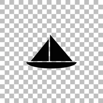 Sailing boat icon flat Stock Illustration
