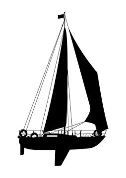 Sailing boat. Stock Illustration