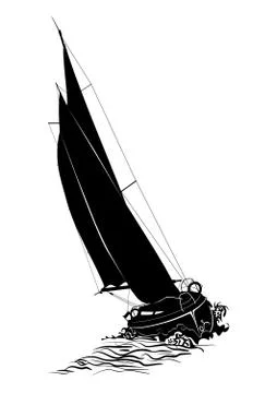 Sailing boat. Stock Illustration