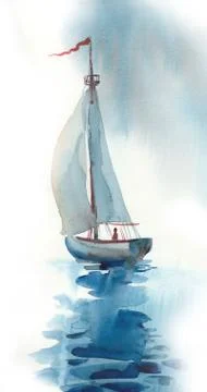 Sailing boat Stock Illustration