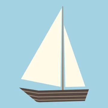 Sailing boat isolated Stock Illustration