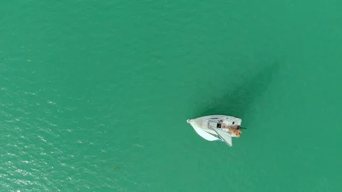 Sailing boat on lake Stock Footage