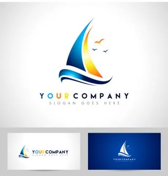 Sailing Boat Logo Stock Illustration