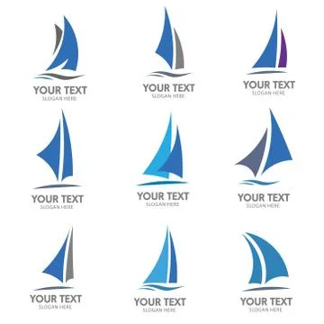 Sailing boat logo vector Illustrazione stock