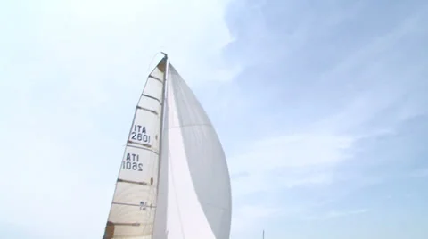 Sailing boat navigating Stock Footage 36971456