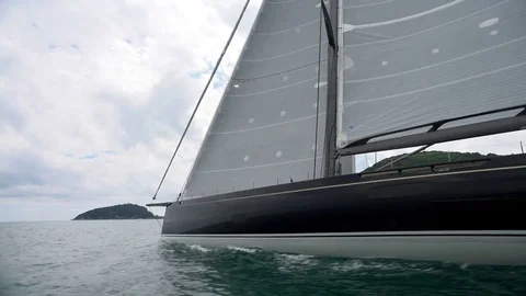 Sailing boat navigating. Stock Footage 84895928