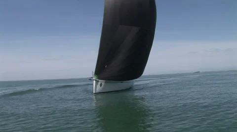 Sailing boat navigating in the sea Stock Footage 37313133
