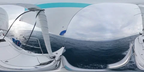Sailing boat in navigation 360 degrees Stock Footage 73415864