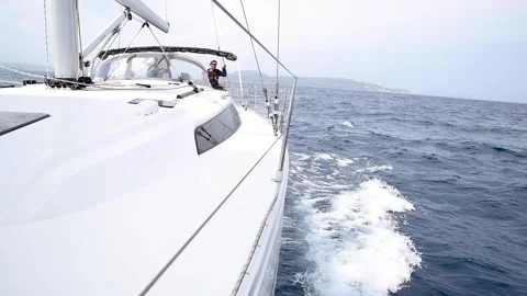 Sailing boat in navigation Stock Footage 157560230