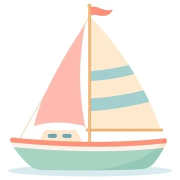 Sailing boat ocean vector illustration Stock Illustration