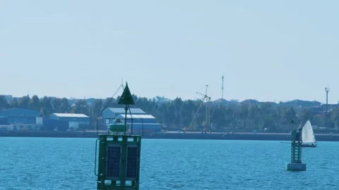 Sailing boat in an old harbor Stock Footage 291386940