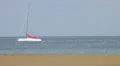 Sailing boat parked in Fuerteventura sea (Canary Islands) HD Footage