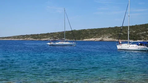 Sailing boat pass by Stock Footage 112801675