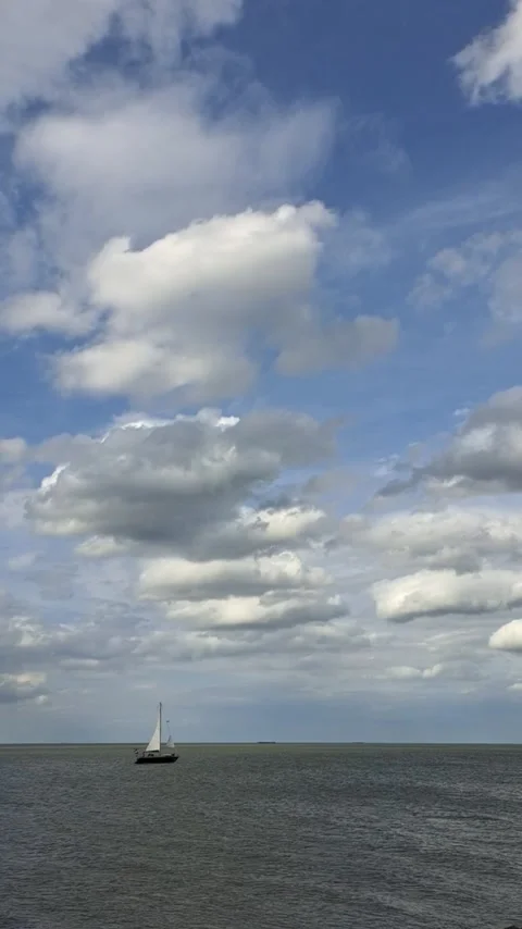 Sailing boat passing by Stock Footage 316420653