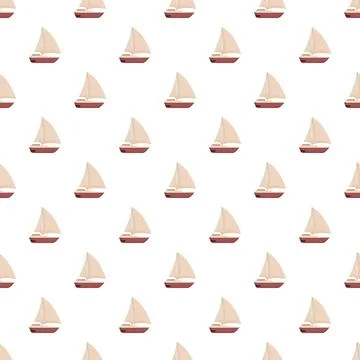 Sailing boat pattern creating seamless nautical background design Illustrazione stock