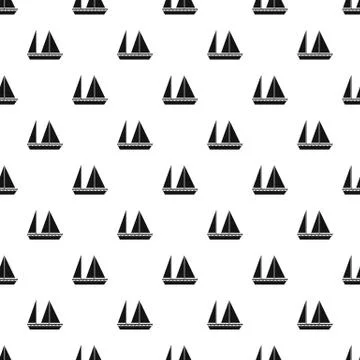 Sailing boat pattern, simple style Stock Illustration