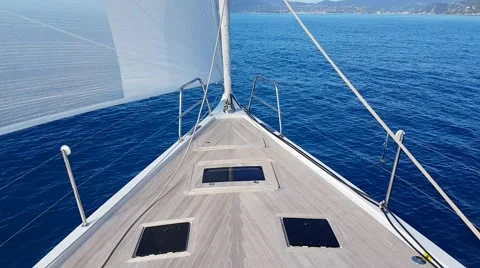 Sailing boat prow Stock Footage 68750571