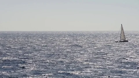 Sailing boat pushed by the wind Stock Footage 83465416