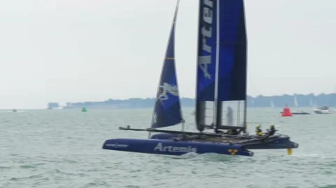 Sailing boat in a regatta Stock Footage 67419206