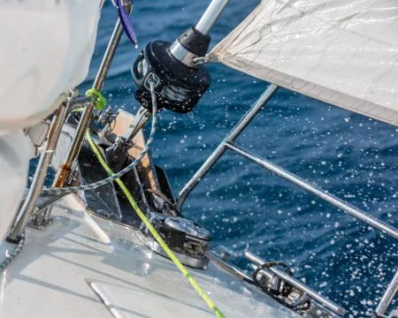Sailing boat rigging Stock Photos