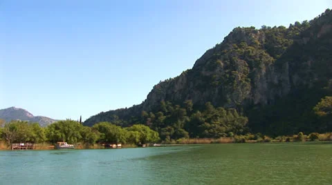 Sailing boat on the river Stock Footage 24097817