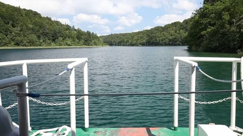 Sailing boat on the river Stock Footage 79343102