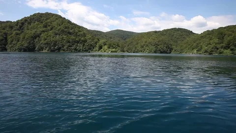 Sailing boat on the river Stock Footage 79343966