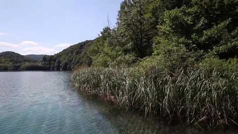 Sailing boat on the river Stock Footage 79344725