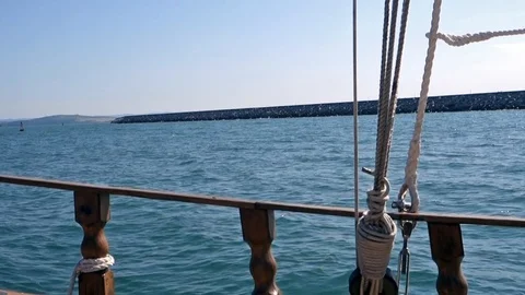 Sailing Boat on Sea Stock Footage