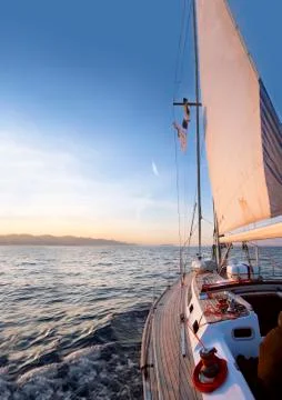 Sailing boat in the sea Stock Photos