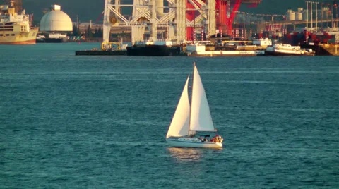 Sailing Boat in Seattle 스톡 동영상 32663316