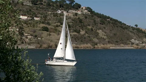 Sailing boat shot in Douro river. Stock Footage 63067704