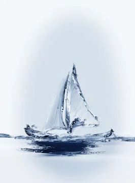 Sailing Boat Vertical Stock Illustration