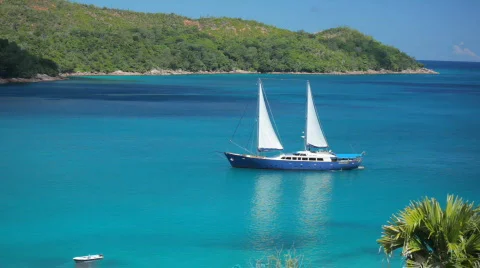 Sailing boat wide Stock Footage 477430