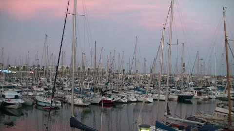 Sailing boats dock Stock Footage 529573