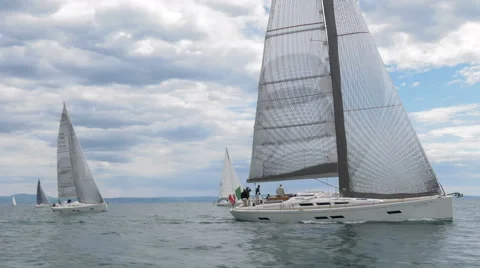 Sailing boats navigating Stock Footage 67495745