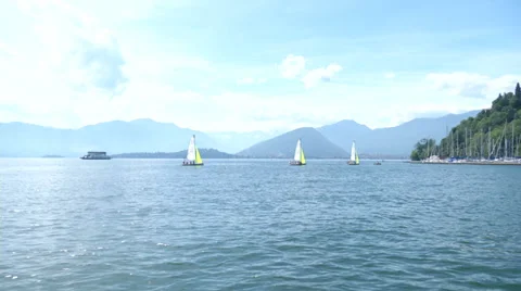 Sailing boats navigating in the sea Stock Footage 36783941