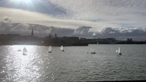Sailing boats in sunlight Stock Footage 306016527