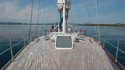Sailing on calm sea Stock Footage 30450876