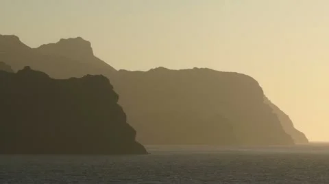 Sailing from Capri at sunset Stock Footage 21429228